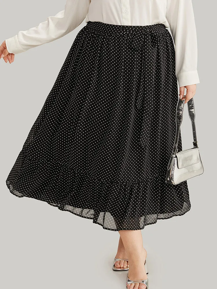 Polka Dot Bowknot Ties Ruffles Skirt sold by Bloomchic