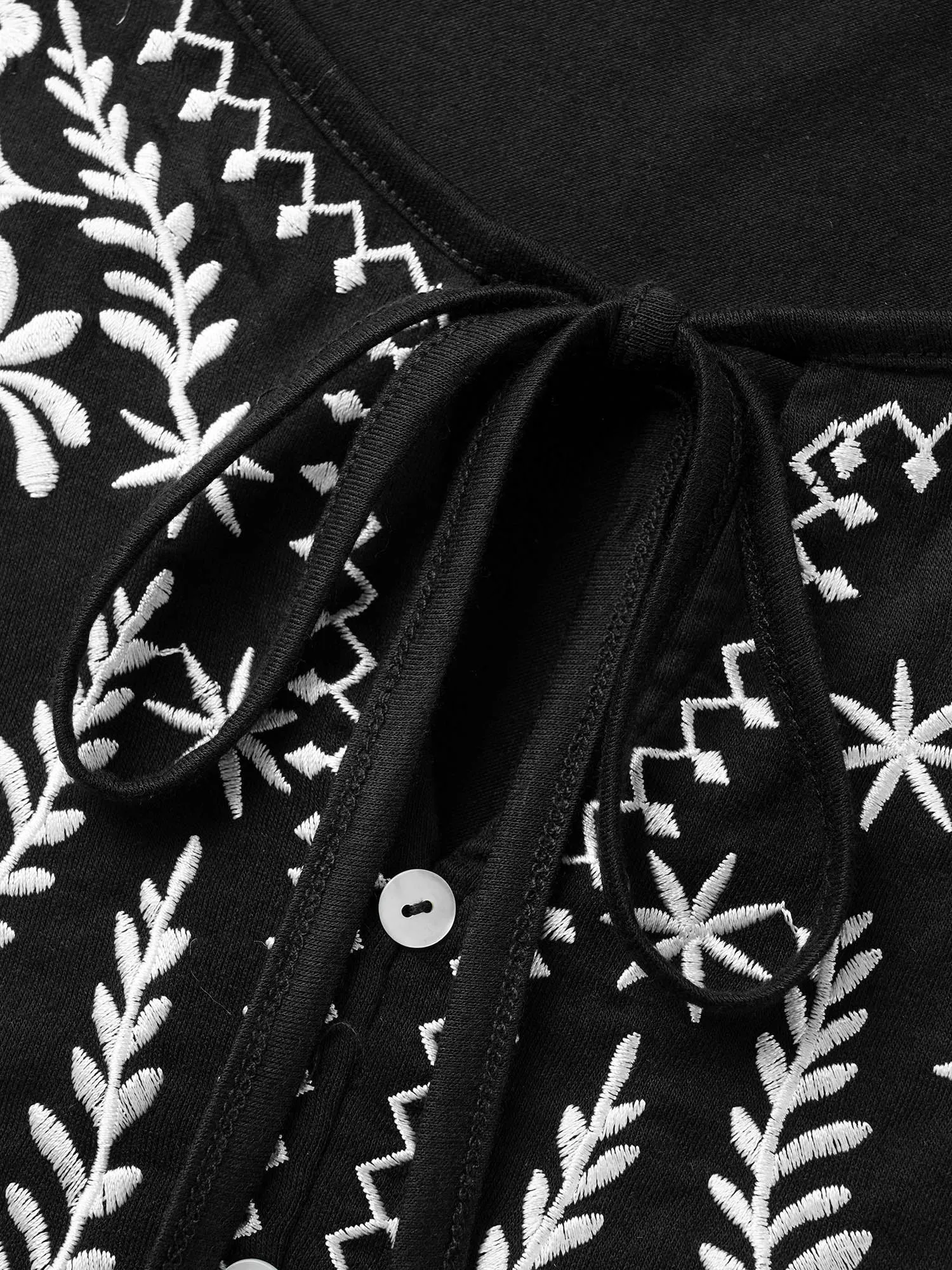 Floral Embroidered Tie Knot T-shirt sold by Bloomchic product image thumbnail 5