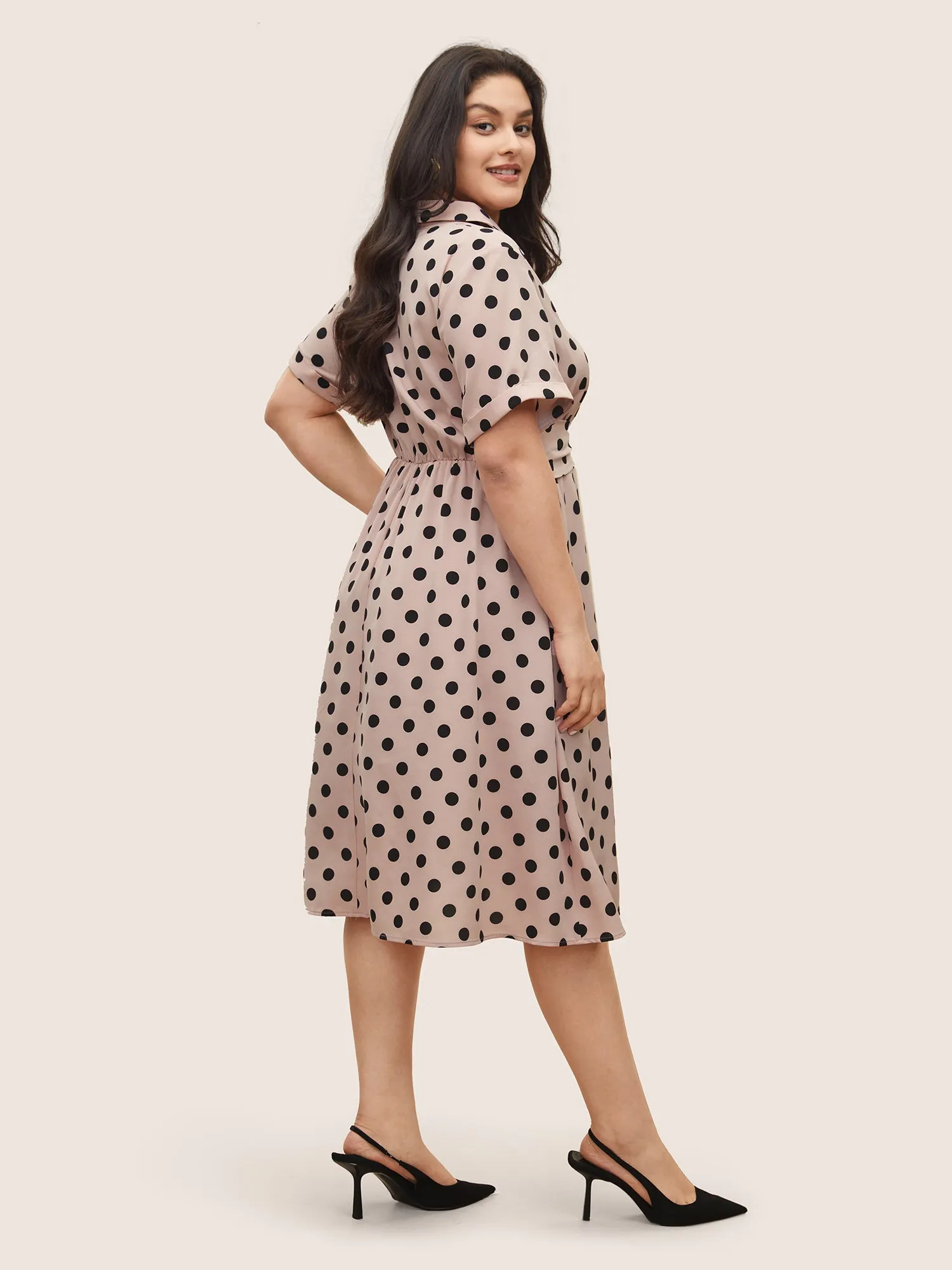 Polka Dot Elastic Waist Ties Pocket Dress sold by Bloomchic product image thumbnail 4