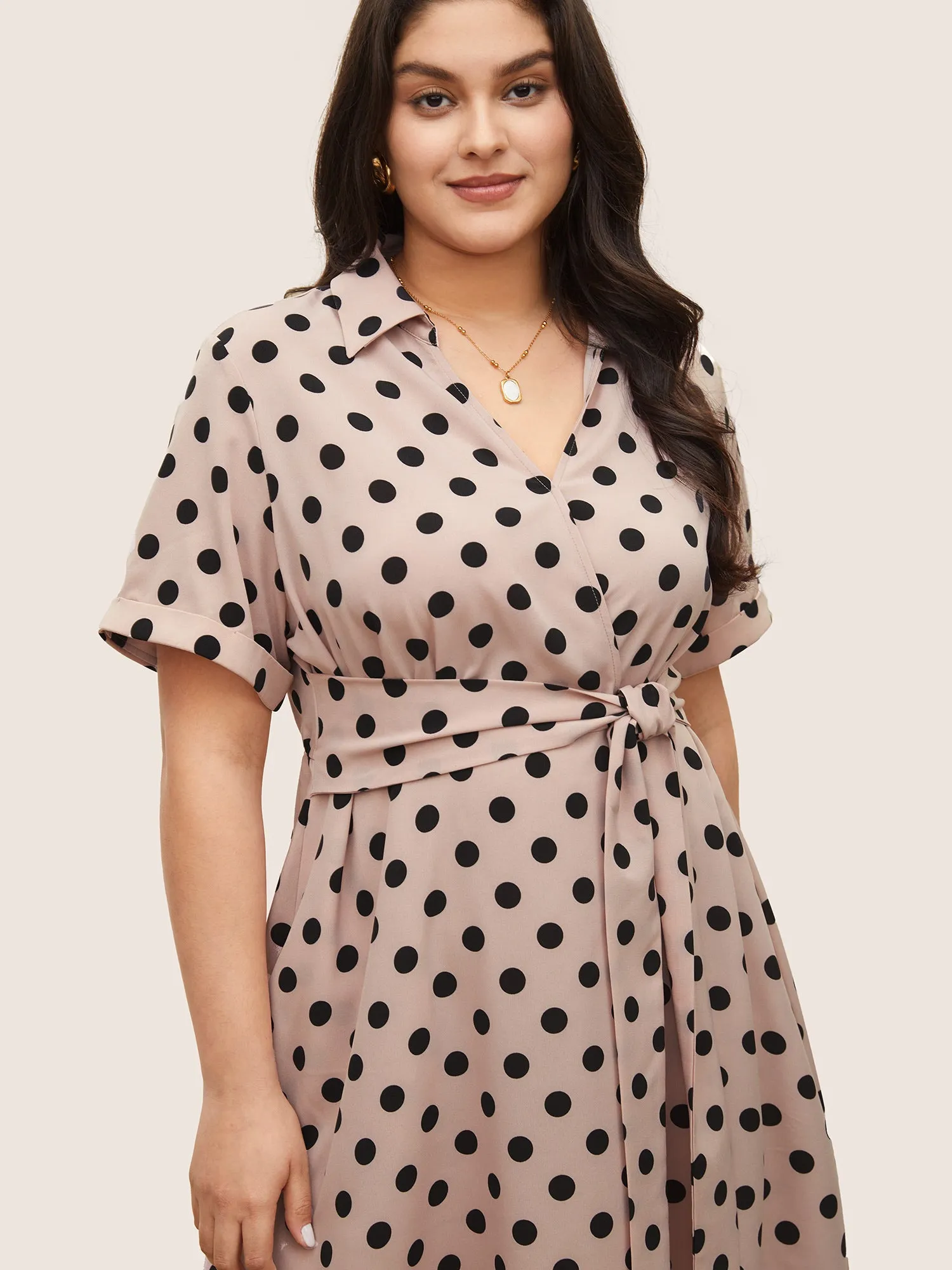 Polka Dot Elastic Waist Ties Pocket Dress sold by Bloomchic product image thumbnail 2