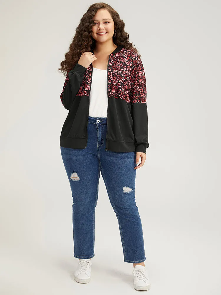 Ditsy Floral Patchwork Zipper Elastic Cuffs Jacket sold by Bloomchic product image thumbnail 4