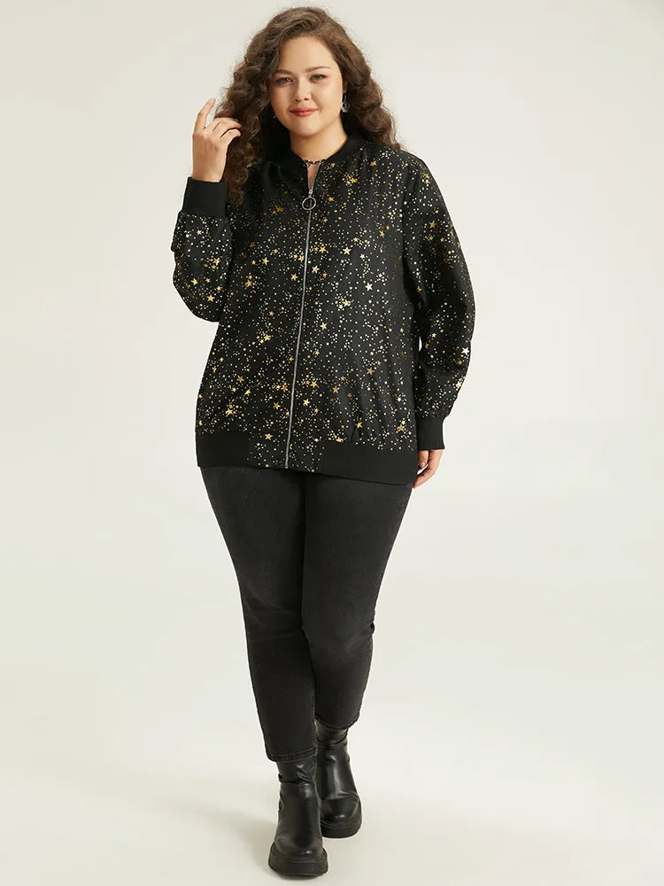 Halloween Glitter Star O Ring Zipper Jacket sold by Bloomchic product image thumbnail 4