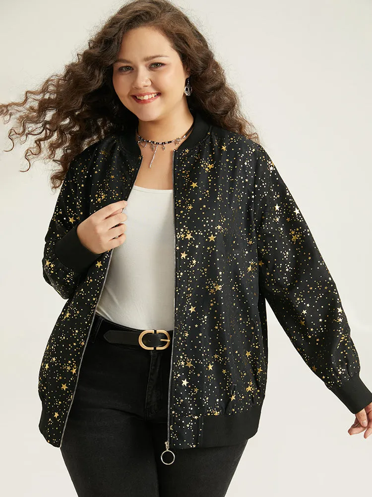 Halloween Glitter Star O Ring Zipper Jacket sold by Bloomchic product image thumbnail 2