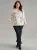 Crew Neck Silhouette Floral Print Basic T-shirt sold by Bloomchic