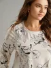 Crew Neck Silhouette Floral Print Basic T-shirt sold by Bloomchic