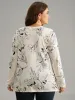 Crew Neck Silhouette Floral Print Basic T-shirt sold by Bloomchic
