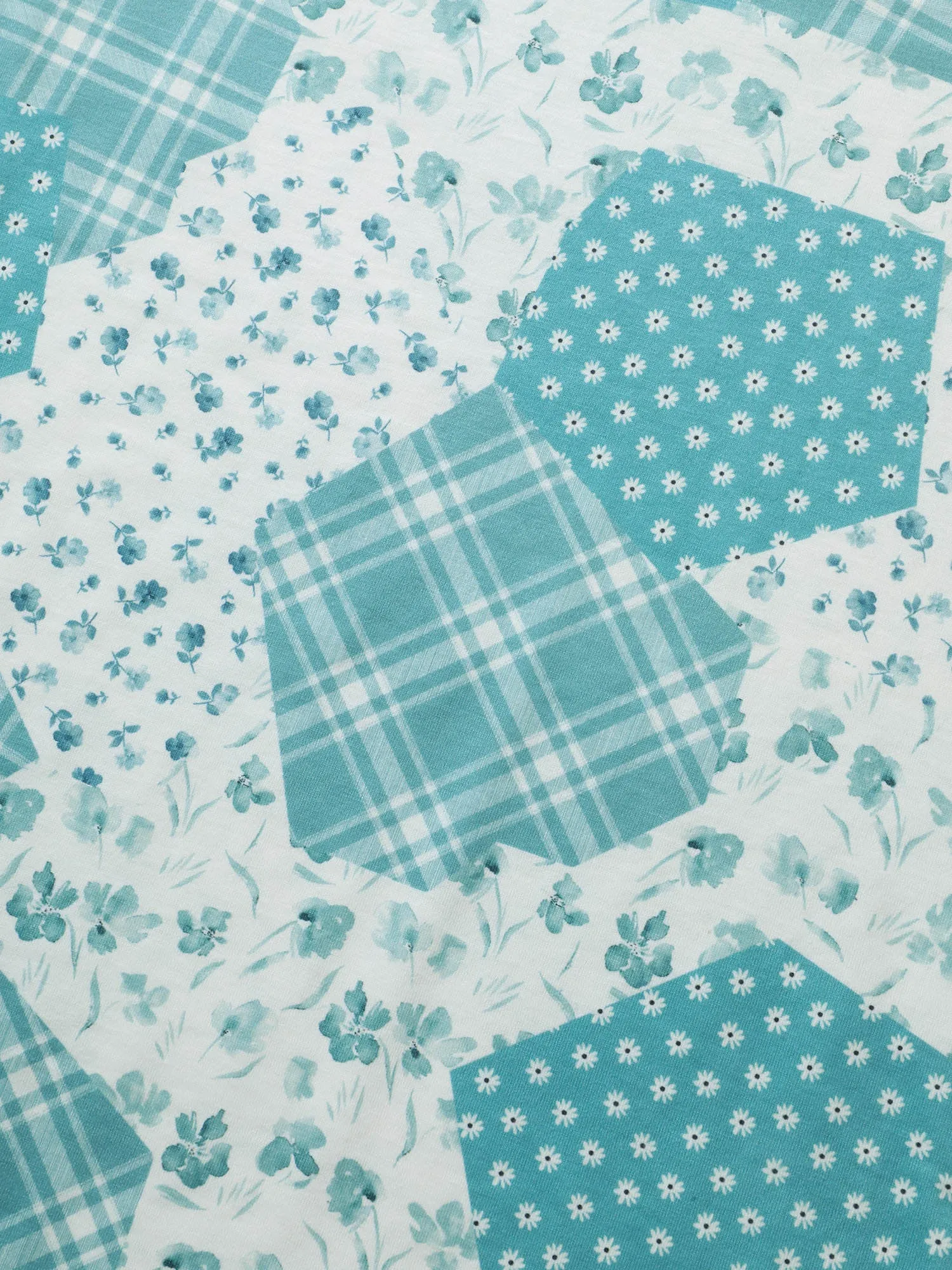 Bandana Print Patchwork Lantern Sleeve T-shirt sold by Bloomchic product image thumbnail 5