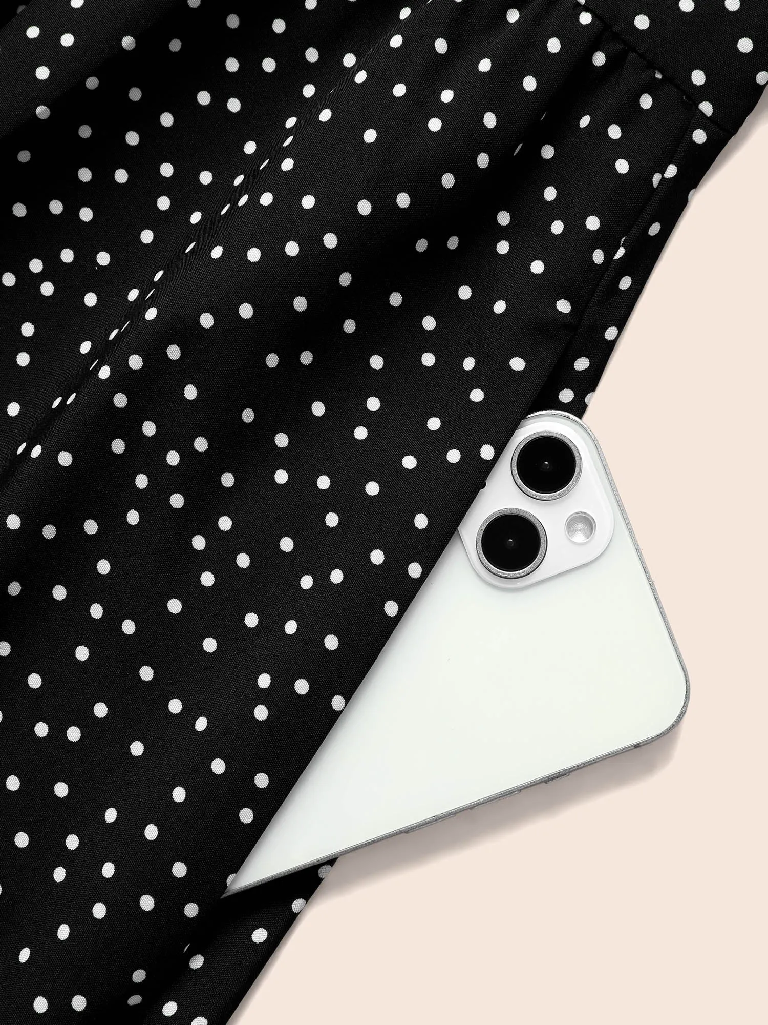 Square Neck Polka Dot Shirred Midi Dress sold by Bloomchic product image thumbnail 5