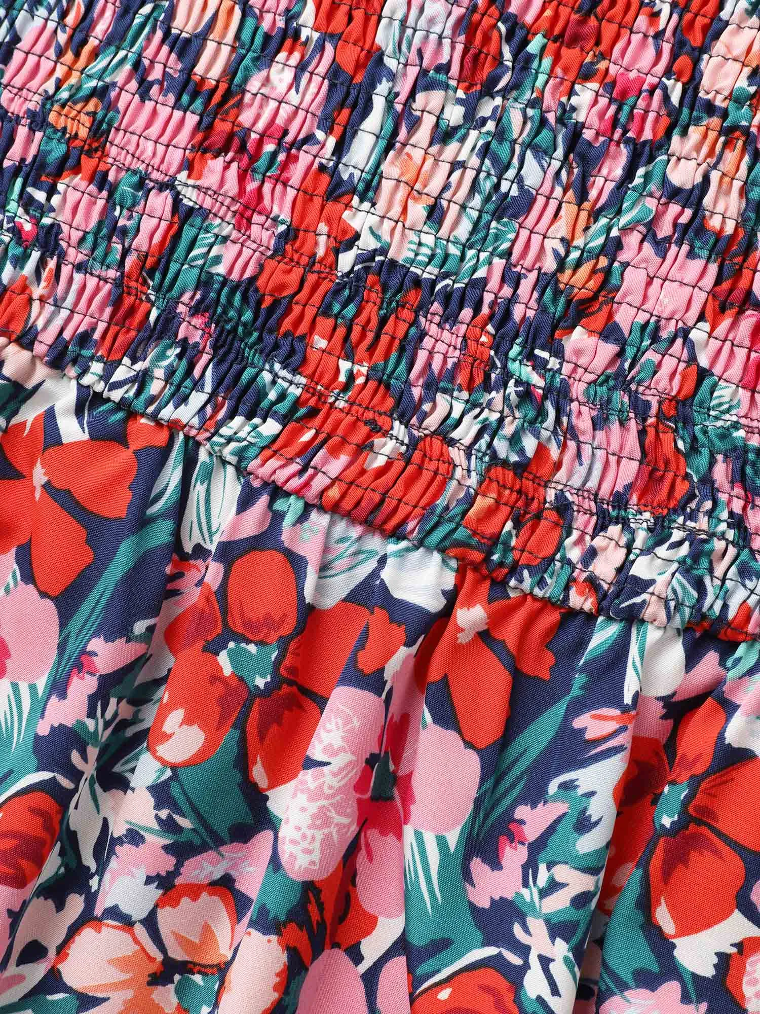 Floral Shirred Frill Trim Tank Dress sold by Bloomchic product image thumbnail 5