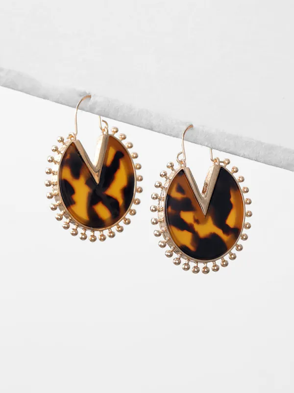 Geometric Amber Stud Earrings sold by Bloomchic