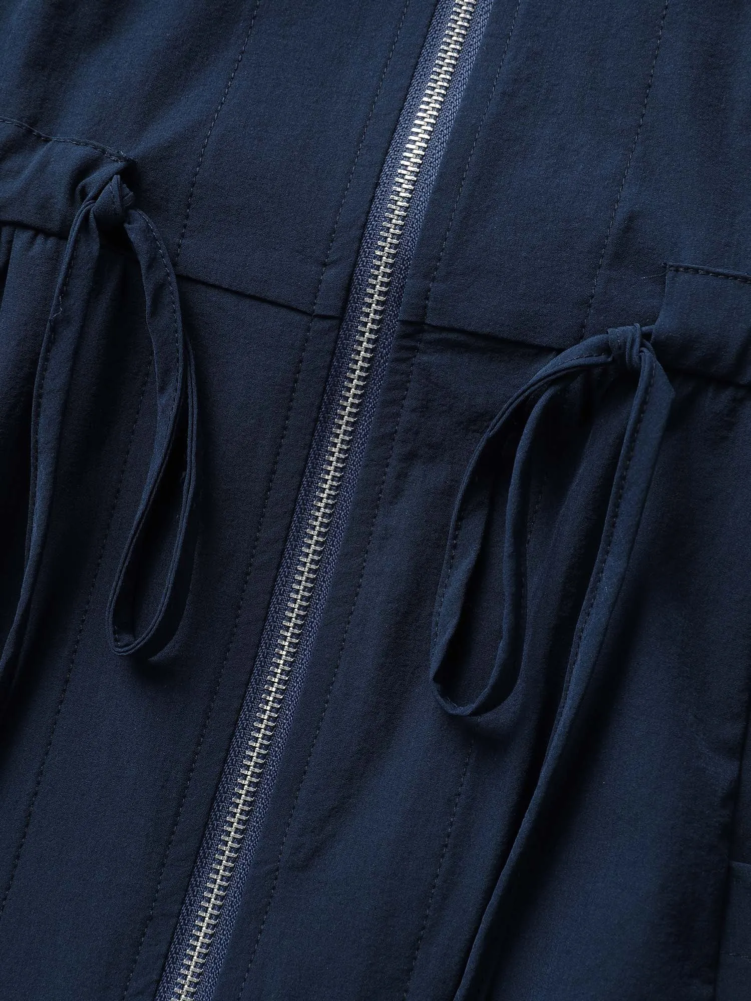 Solid Zip Front Patch Pocket Sleevless Dress sold by Bloomchic product image thumbnail 5