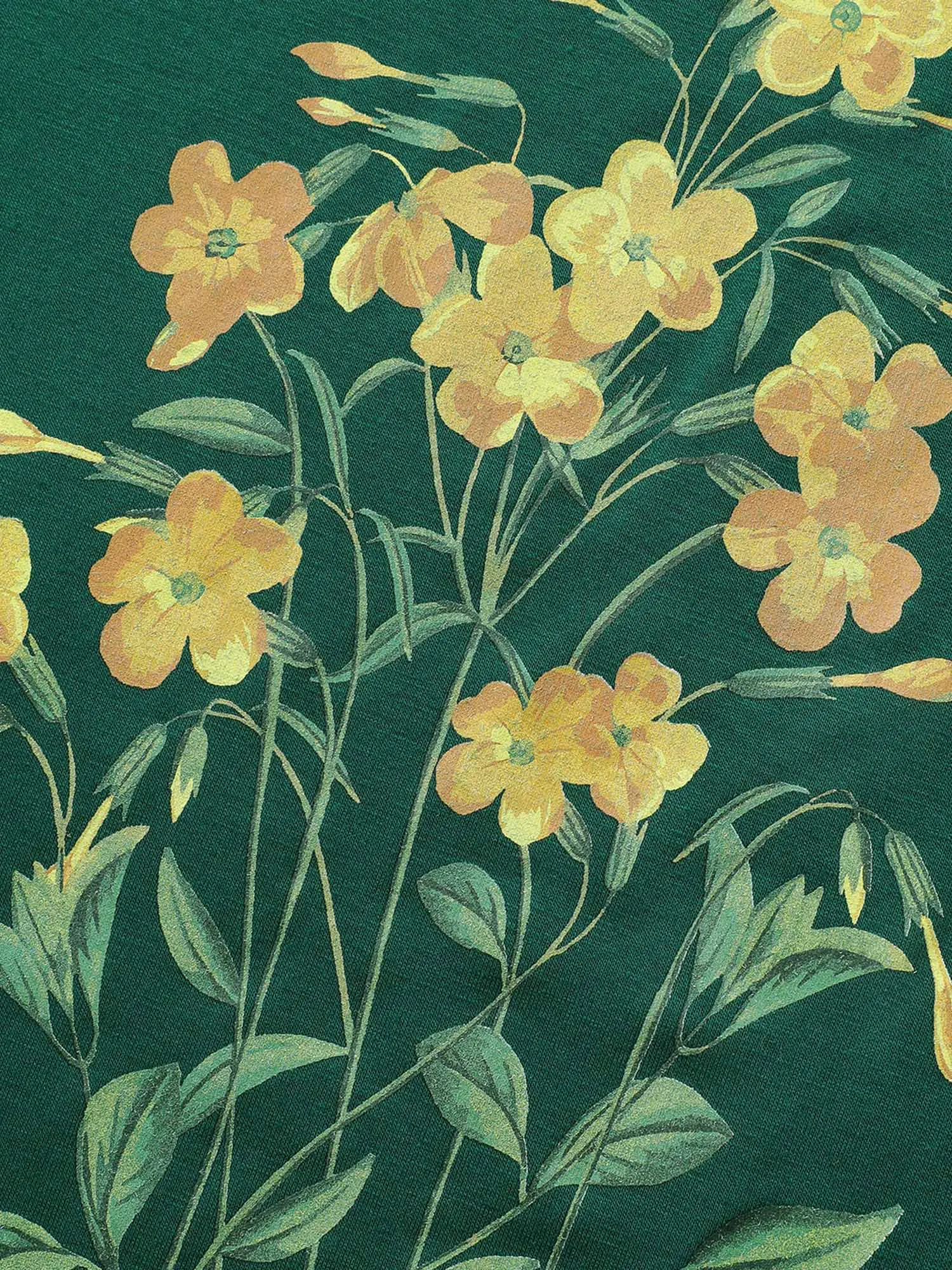 Floral Print Cuffed Sleeve Crew Neck T-shirt sold by Bloomchic product image thumbnail 5