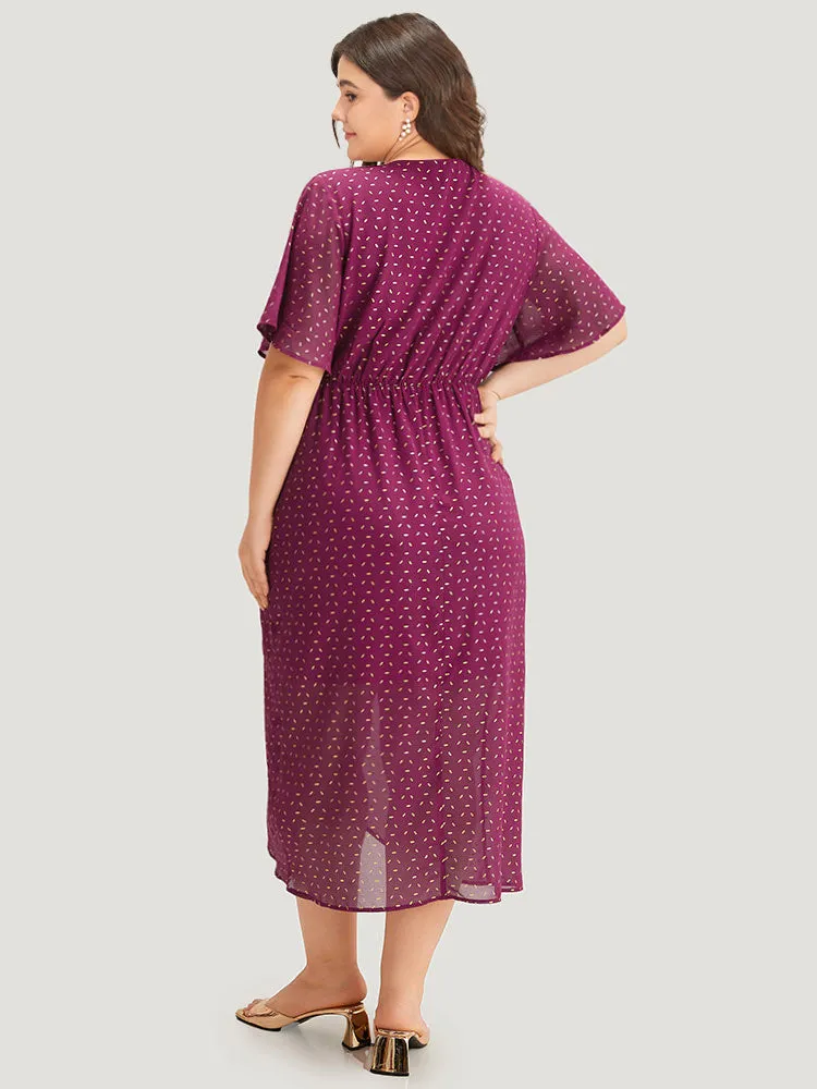 Glitter Geo Graphic Pocket Wrap Hem Dress sold by Bloomchic product image thumbnail 2