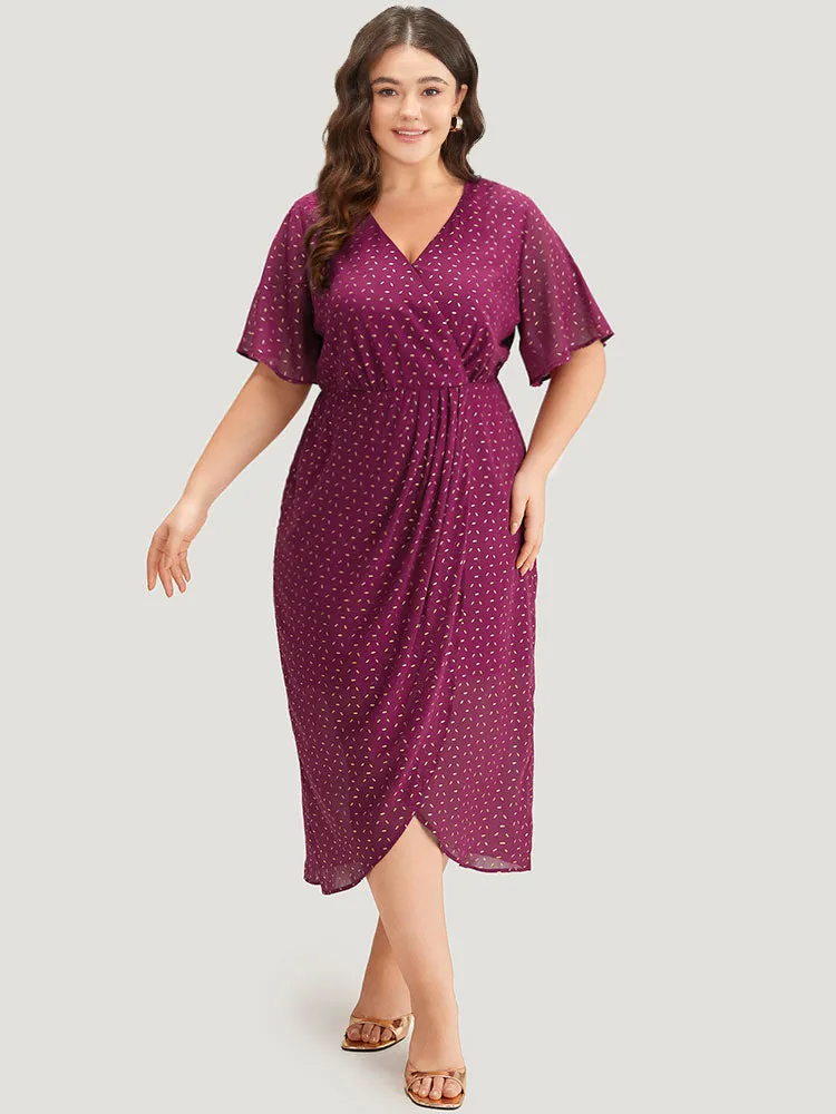 Glitter Geo Graphic Pocket Wrap Hem Dress sold by Bloomchic product image thumbnail 5