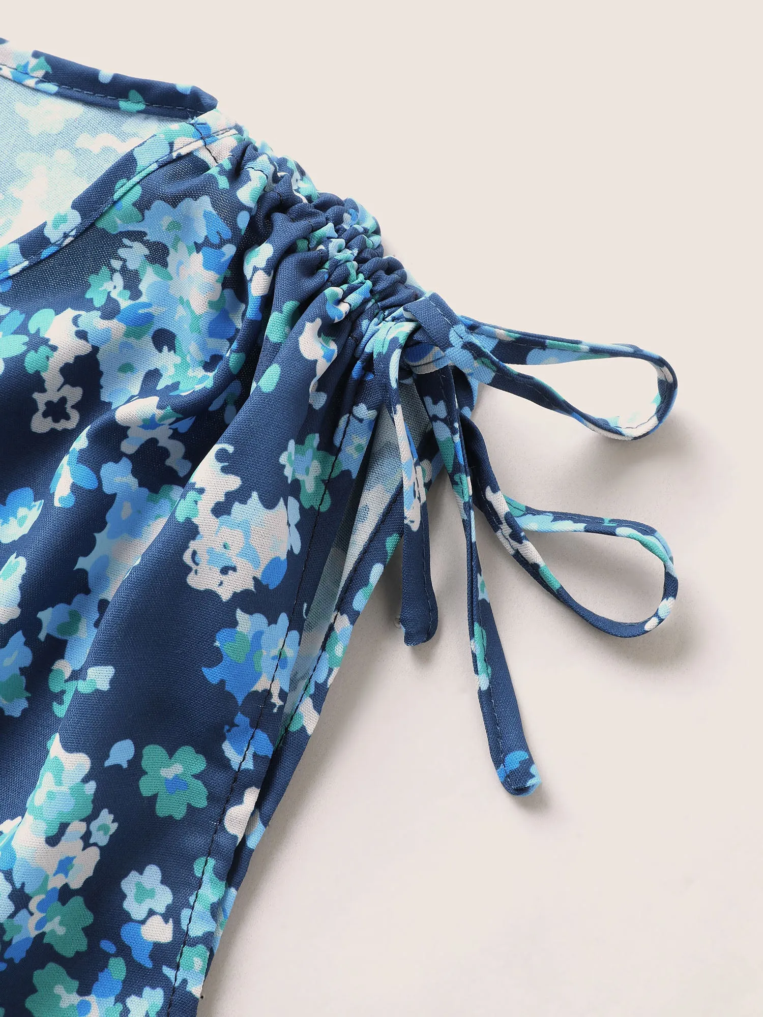 Ditsy Floral Drawstring Lace Patchwork Tank Top sold by Bloomchic product image thumbnail 5