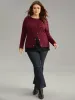 Texture Contrast Button Detail Jacquard T-shirt sold by Bloomchic