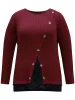 Texture Contrast Button Detail Jacquard T-shirt sold by Bloomchic