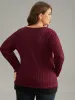 Texture Contrast Button Detail Jacquard T-shirt sold by Bloomchic