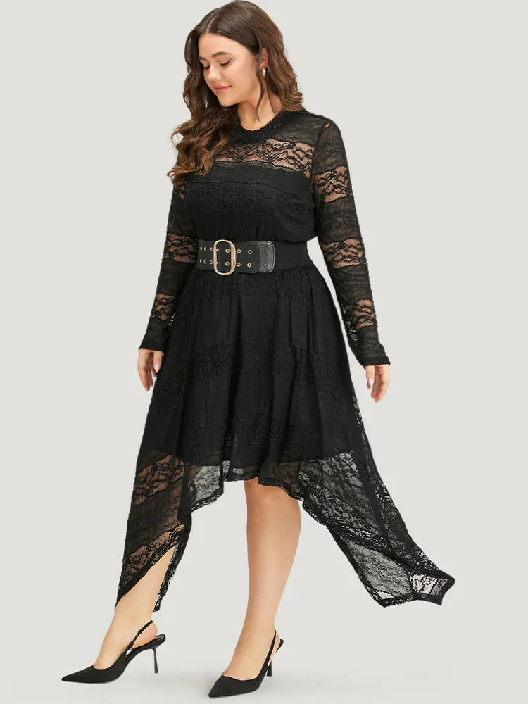 Halloween Plain Lace Insert Mesh Woven Top sold by Bloomchic product image thumbnail 5