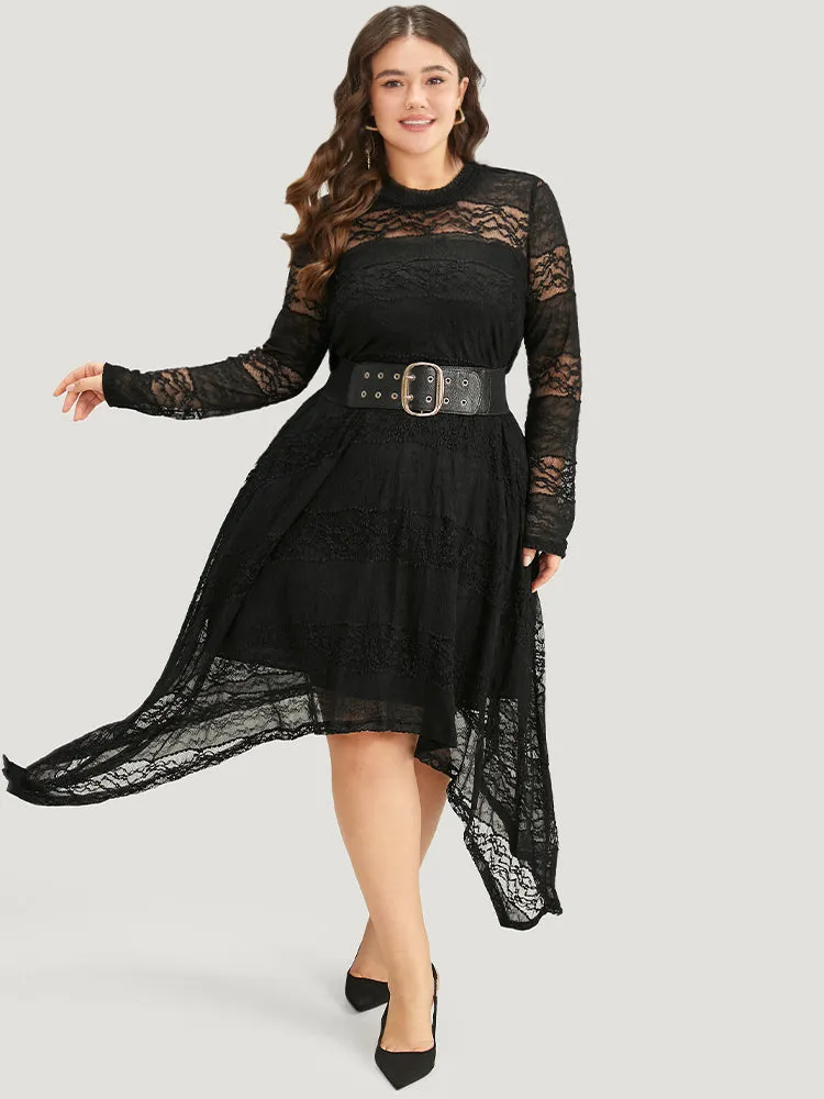 Halloween Plain Lace Insert Mesh Woven Top sold by Bloomchic product image thumbnail 2