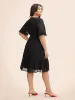 Jacquard V Neck Ruffle Sleeve Dress sold by Bloomchic