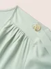V Neck Plain Shirred Tab Sleeve Dress sold by Bloomchic