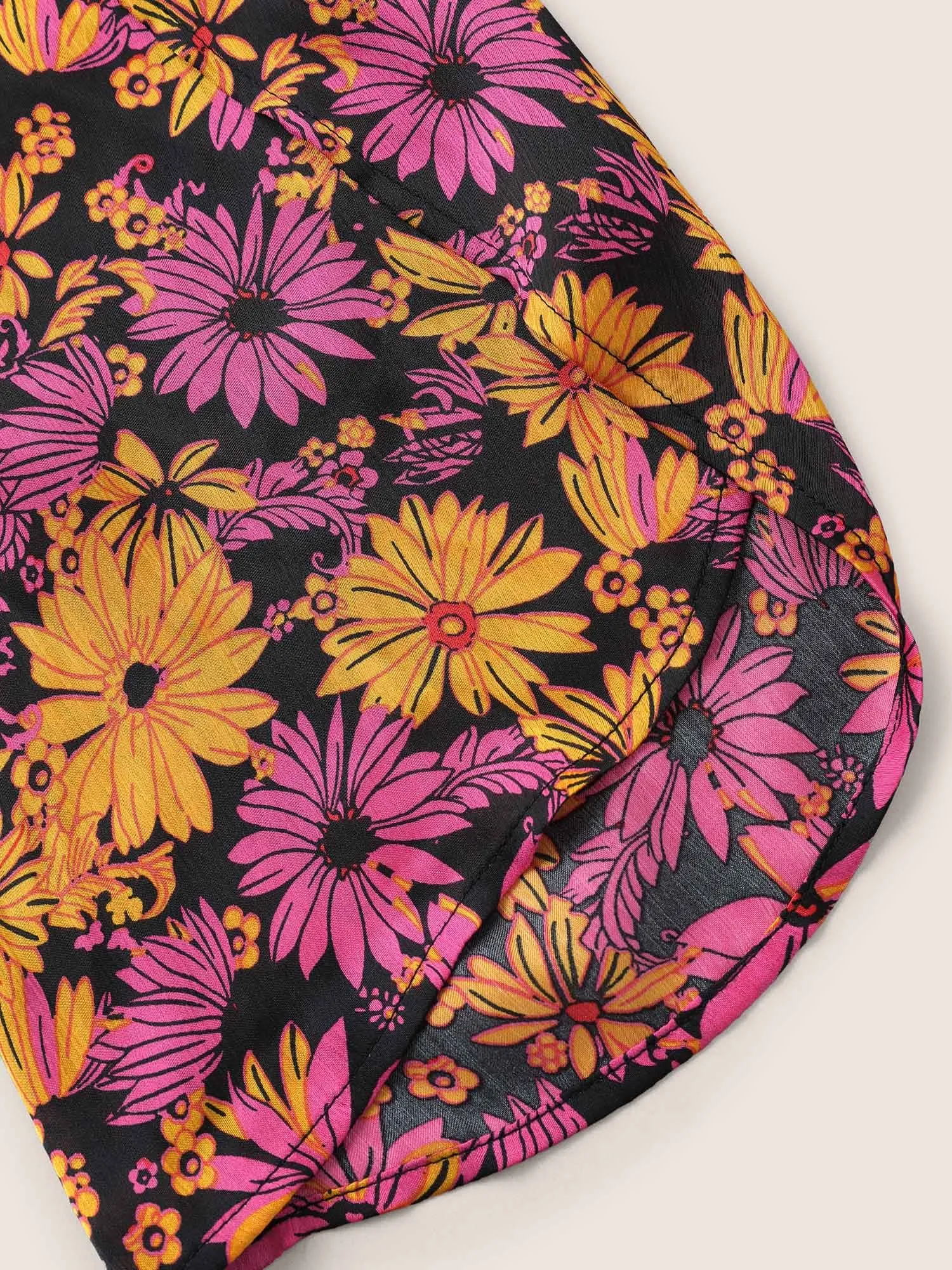 Floral Print Elastic Waist Petal Sleeve Blouse sold by Bloomchic product image thumbnail 5