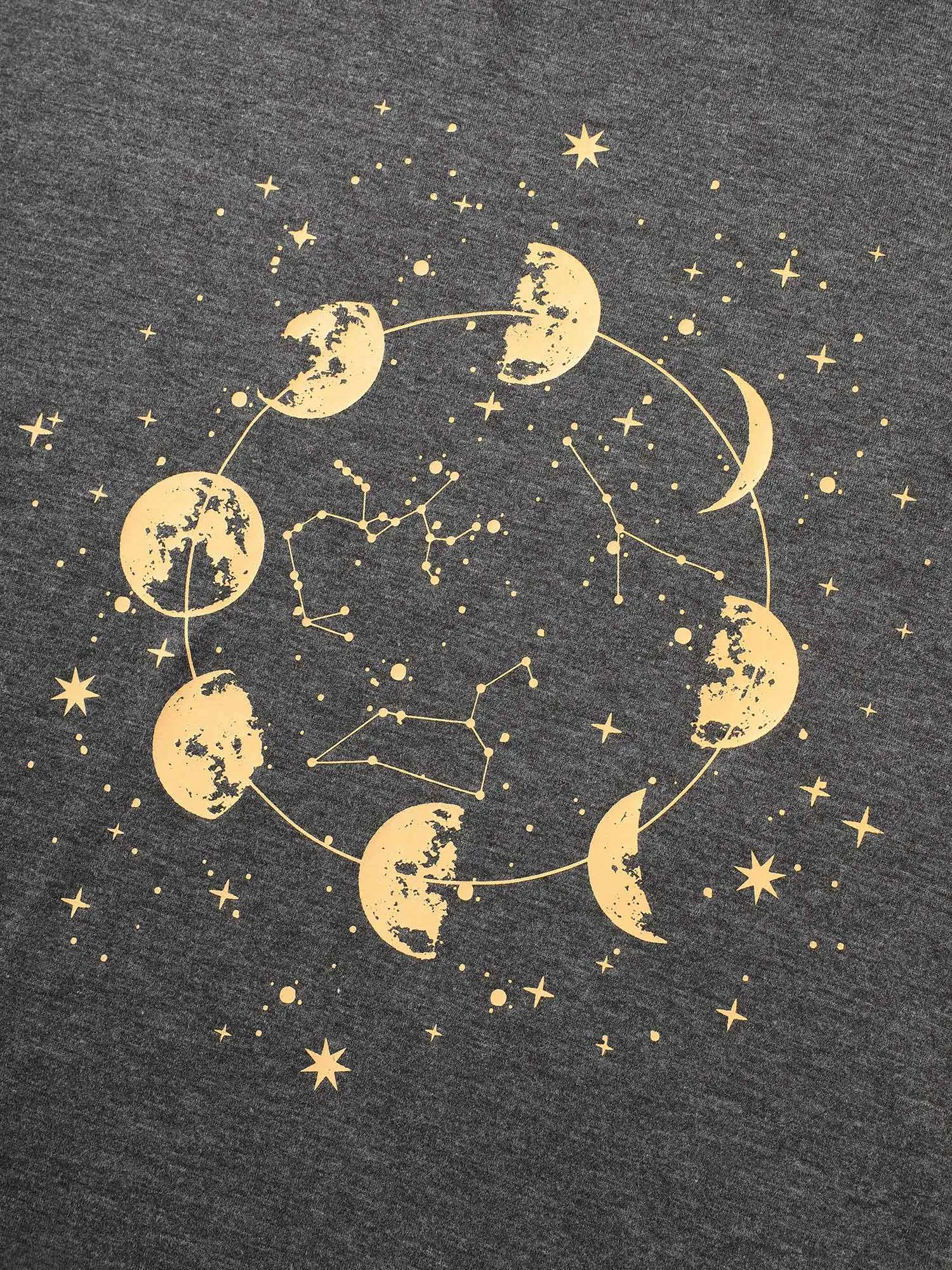Moon & Star Print Cuffed Sleeve T-shirt sold by Bloomchic product image thumbnail 5
