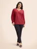 Metal Chain Detail Lantern Sleeve Blouse sold by Bloomchic