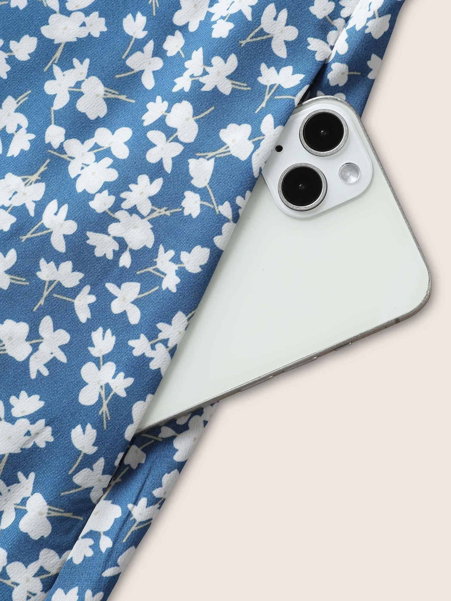 Square Neck Ditsy Floral Shirred Dress sold by Bloomchic product image thumbnail 5