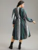 Boho Print Striped Shirred Wrap Dress sold by Bloomchic