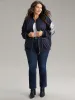 Solid O Ring Zipper Pocket Feather Bomber Jacket sold by Bloomchic