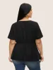 Plain Cut Out Gathered Flutter Sleeve Blouse sold by Bloomchic