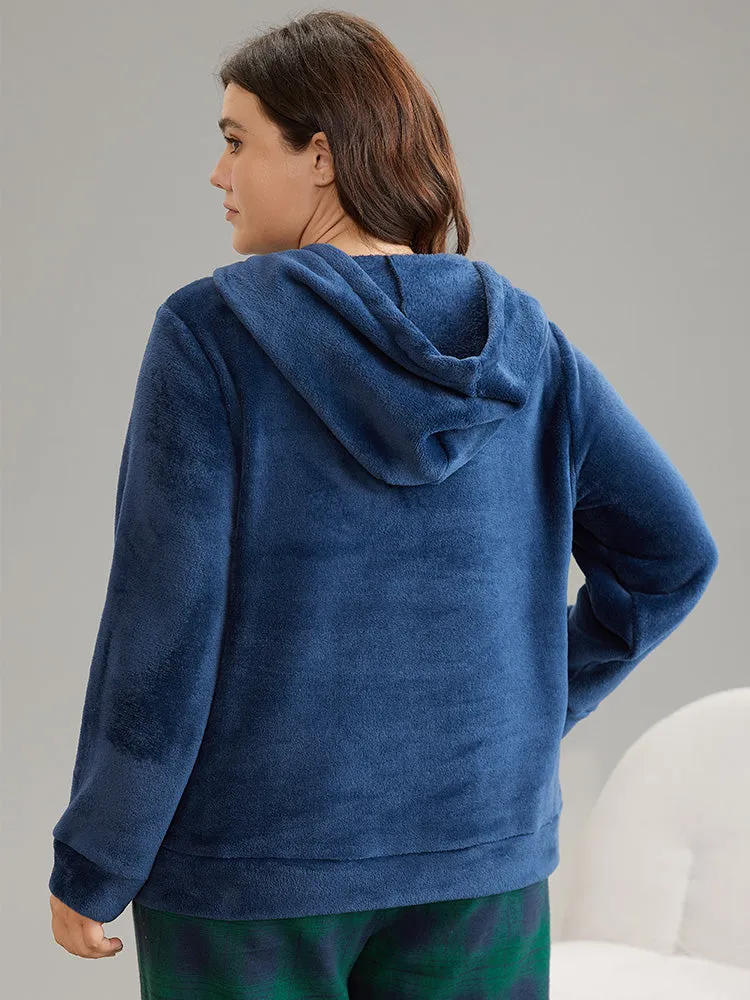 Christmas Letter Embroidered Hooded Fluffy Sleep Top sold by Bloomchic product image thumbnail 3