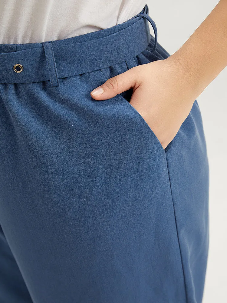 Plain Belted Buckle Detail Cropped Pants sold by Bloomchic product image thumbnail 5