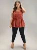 Solid Button Up Pleated Frill Trim Tank Top sold by Bloomchic