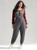 Plaid Patchwork Pocket Button Up Bowknot Jumpsuit sold by Bloomchic