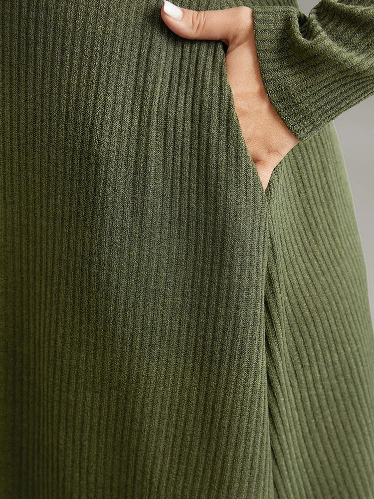 Solid Textured V Neck Pocket Dress sold by Bloomchic product image thumbnail 5