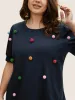Crew Neck Colored Fluffy Ball T-shirt sold by Bloomchic