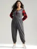 Plaid Patchwork Pocket Button Up Bowknot Jumpsuit sold by Bloomchic