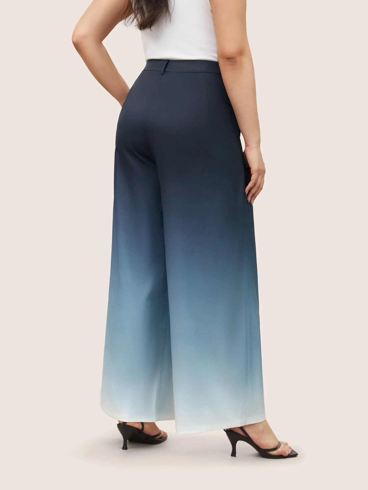 Ombre Pleated High Rise Straight Leg Pants sold by Bloomchic product image thumbnail 2