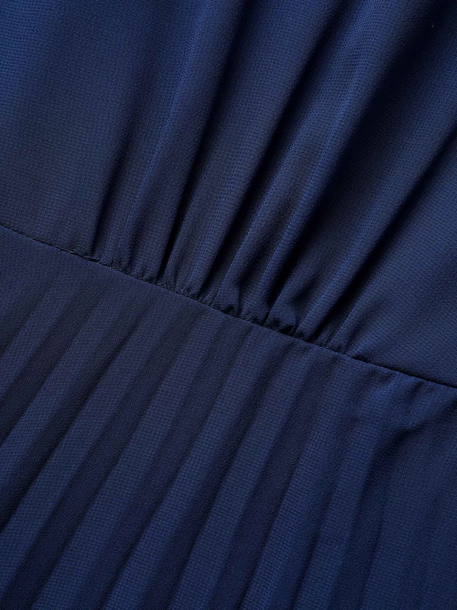 Solid Chiffon Pleated Ruffle Sleeve Dress sold by Bloomchic product image thumbnail 5