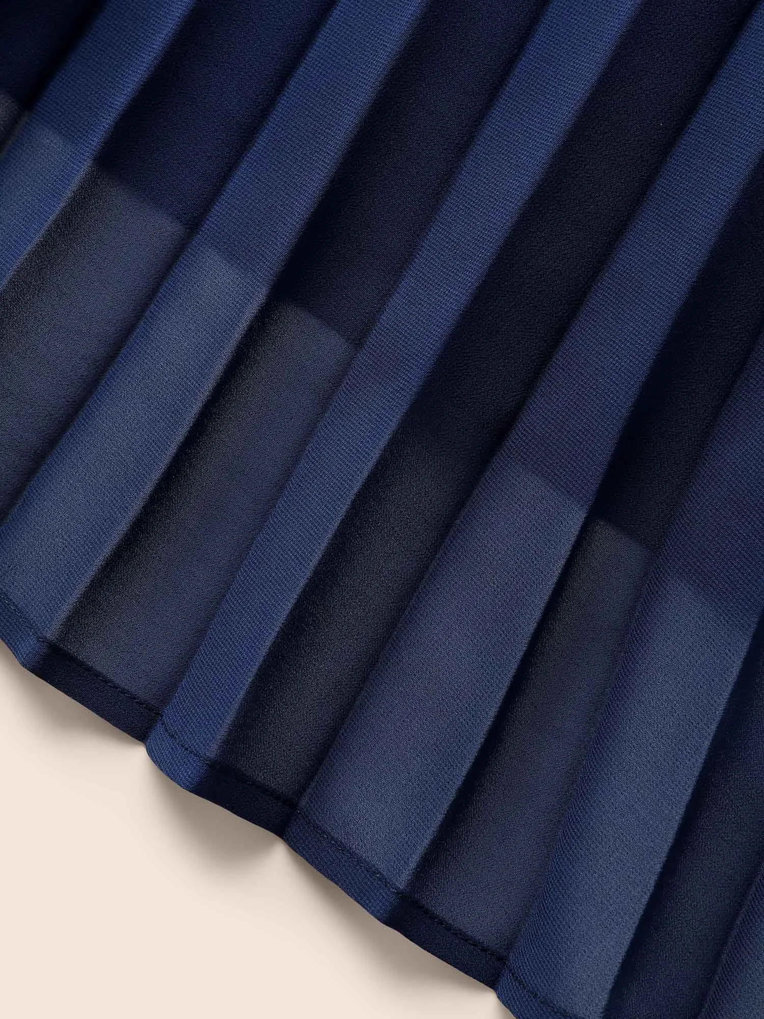 Solid Chiffon Pleated Ruffle Sleeve Dress sold by Bloomchic product image thumbnail 4