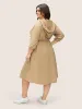 Plisse Hooded Pocket Button Detail Ties Dress sold by Bloomchic