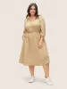 Plisse Hooded Pocket Button Detail Ties Dress sold by Bloomchic