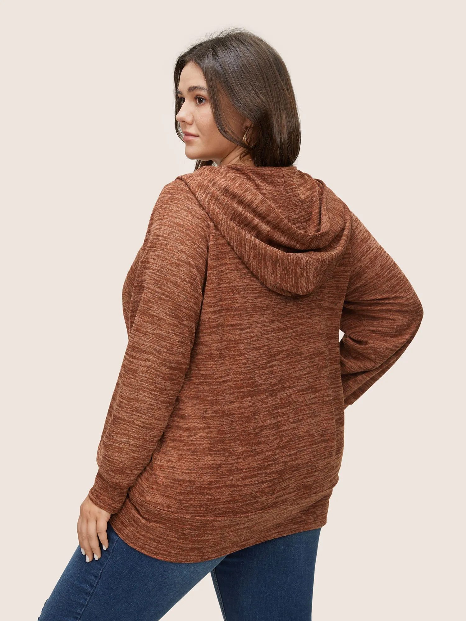 Heather Hooded Long Sleeve Sweatshirt sold by Bloomchic product image thumbnail 2