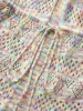 Heather Cut Out Drawstring Tassel Trim Swim Cover Up sold by Bloomchic