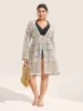 Heather Cut Out Drawstring Tassel Trim Swim Cover Up sold by Bloomchic