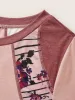 Crew Neck Geometric Patchwork Stitch T-shirt sold by Bloomchic