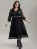 Star Mesh Patchwork Elastic Waist Dress sold by Bloomchic